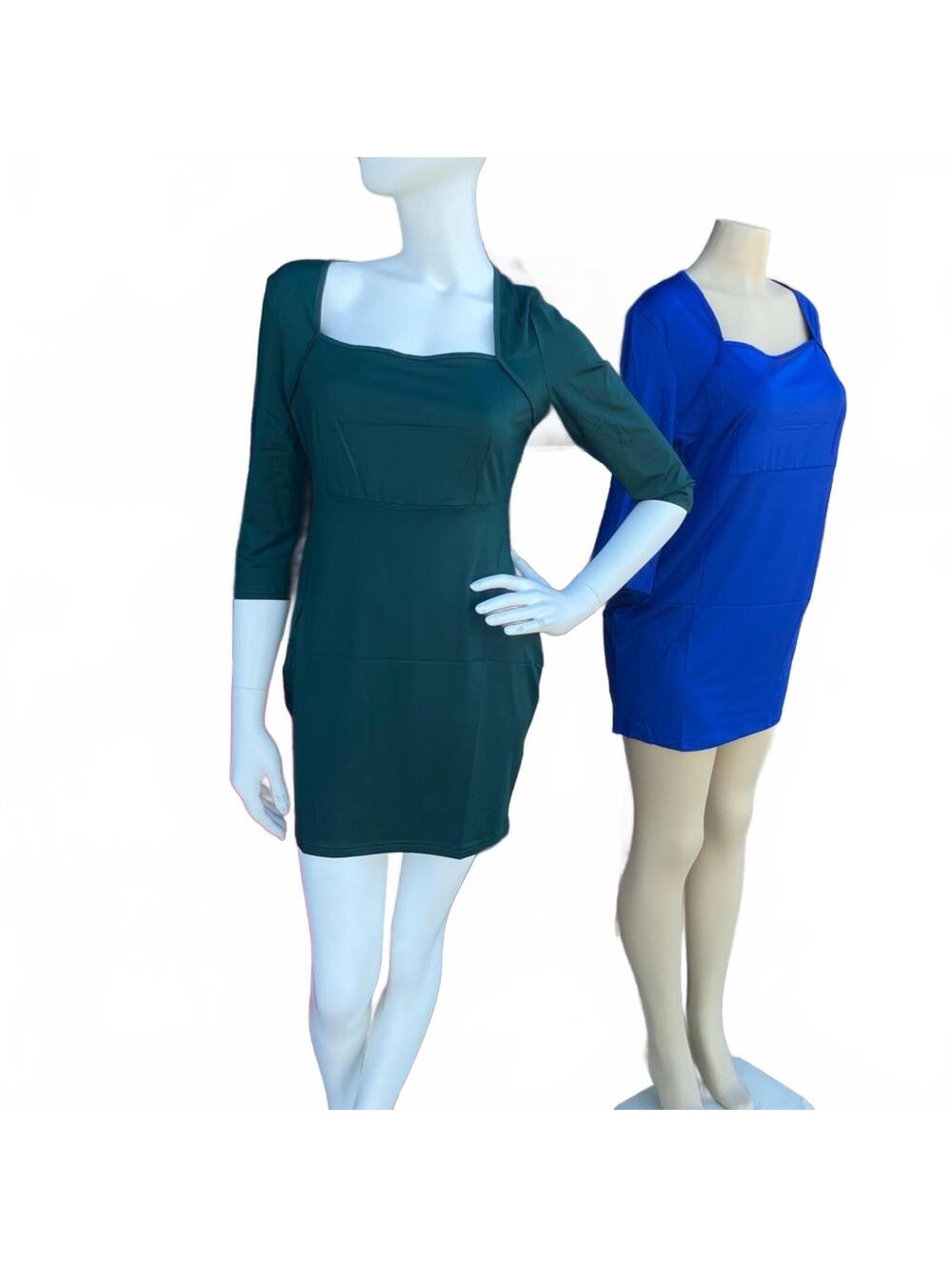 NIB Square-Neck Mini Dress in Deep Green by MARRY UP